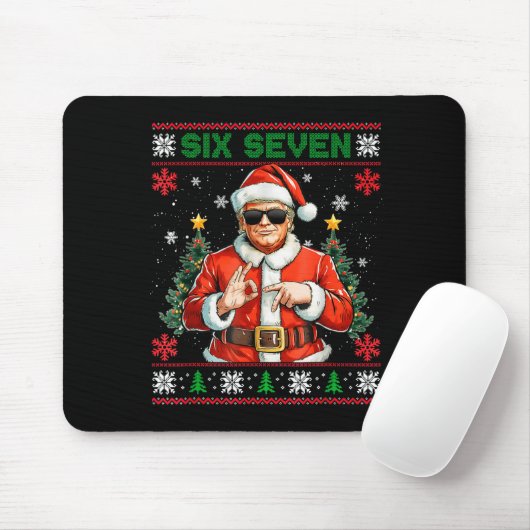 Trump Says 67 Meme Six Seven Funny Ugly Christmas  Mousepad (Mit Mouse)