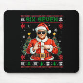 Trump Says 67 Meme Six Seven Funny Ugly Christmas  Mousepad (Vorne)