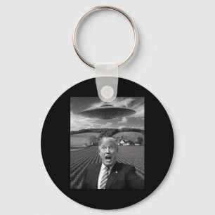 Trump Selfie mit Alien-Ufo Lustige Trump-Geschenke Schlüsselanhänger