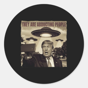 Trump Selfie Ufo Alien Entführung Runder Aufkleber