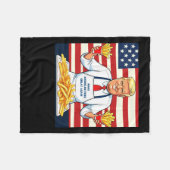 Trump Serving Mcdonalds Fries Fleecedecke (Vorderseite (Horizontal))