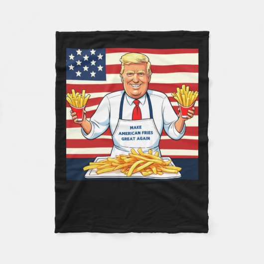 Trump Serving Mcdonalds Fries Fleecedecke (Vorderseite)