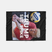 Trump Set Spike Funny Political Volleyball Player Fleecedecke (Vorderseite (Horizontal))