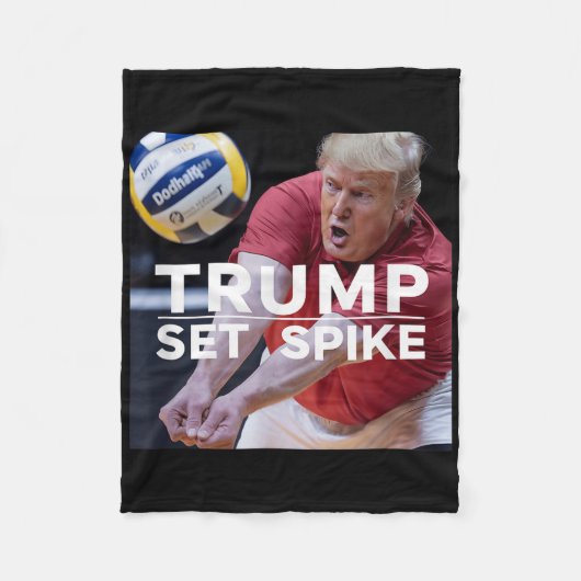 Trump Set Spike Funny Political Volleyball Player Fleecedecke (Vorderseite)