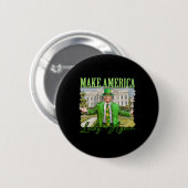 Trump Shamrock Make America Lucky Again St Patrick Button (Vorne & Hinten)