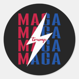 Trump Shirt Flag Vintag Style Poster Mega 2024 Runder Aufkleber