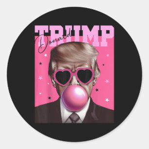 Trump Shirt für Kinder Männer Frauen Donald Trump  Runder Aufkleber