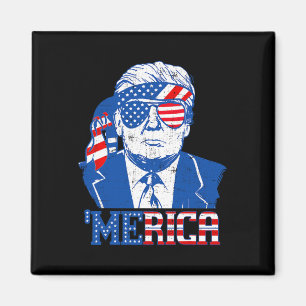 Trump-Shirt Merica Trump-Sonnenbrille Us-Flagge 4. Magnet