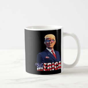Trump Shirt Merica Trump Sungl US Flag 4. Juli Kaffeetasse