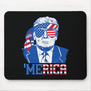 Trump Shirt Merica Trump Sungl US Flag 4. Juli Mousepad