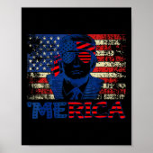 Trump-Shirt Viertes 4. Juli Trump American Fla Poster (Vorne)