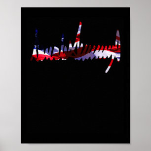 Trump Signature USA Flag 4. Juli 2024 Maga T-Shirt Poster