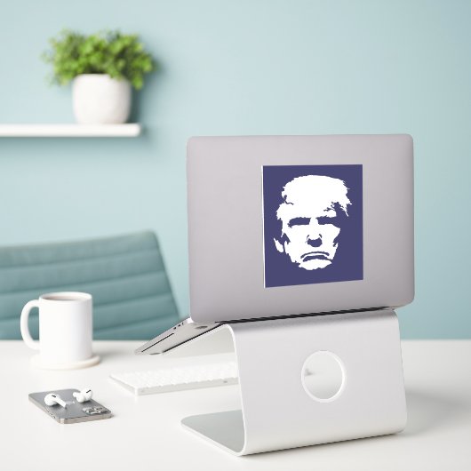 TRUMP-Silhouette Aufkleber (Laptop auf Schreibtisch)