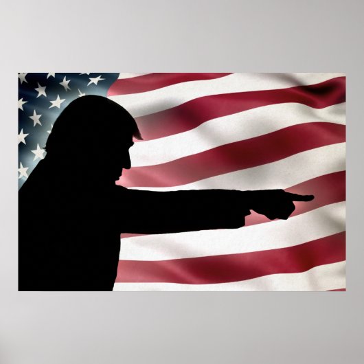 Trump Silhouette Flag Poster (Vorne)