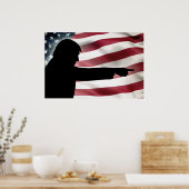 Trump Silhouette Flag Poster (Küche)