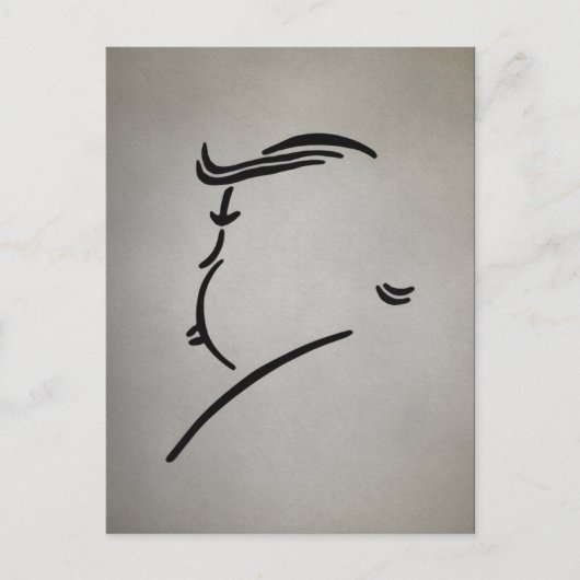 Trump-Silhouette Hitchcock Style Postkarte (Vorderseite)