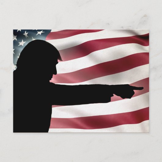 Trump Silhouette USA Flag Postkarte (Vorderseite)