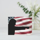 Trump Silhouette USA Flag Postkarte (Stehend Vorderseite)