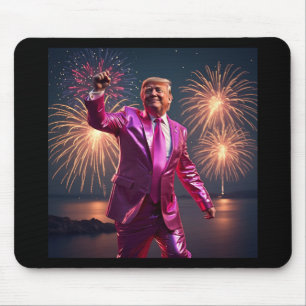 Trump Silvester 2025: Vibrant Pink Anzug Celebr Mousepad