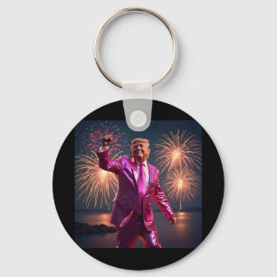 Trump Silvester 2025: Vibrant Pink Anzug Celebr Schlüsselanhänger