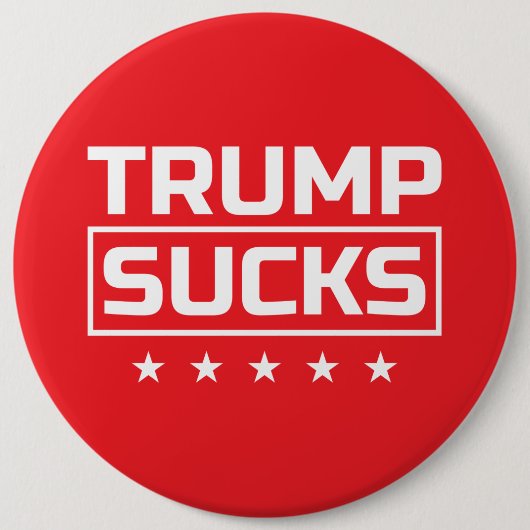 Trump Sind zum Kotzen weißen Schriftart Button (Vorderseite)