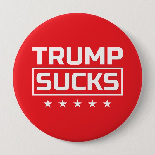 Trump Sind zum Kotzen weißen Schriftart Button (Vorderseite)