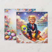 Trump sitzt auf der Rakete Feiertagskarte (Vorne/Hinten)