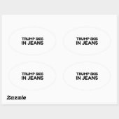 TRUMP SKIS IN JEANS OVALER AUFKLEBER (Blatt)
