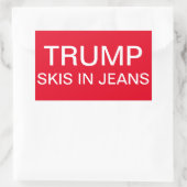 Trump Skis in Jeans Rechteckiger Aufkleber (Tasche)