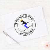 Trump Skis in Jeans Runder Aufkleber (Umschlag)