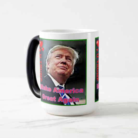 Trump Slogans Morphing Tasse (Vorderseite Links)