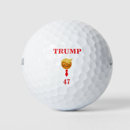 Trump Smile Face mit Krawatte, 47 Golfball