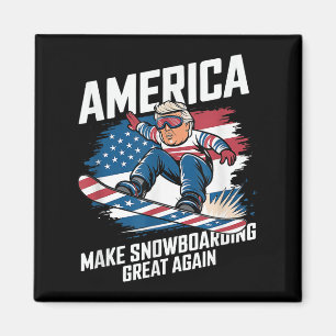 Trump Snowboard USA - Snowboarden mit großer Agae Magnet