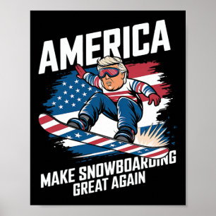 Trump Snowboard USA - Snowboarden mit großer Agae Poster