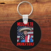 Trump Sombrero Willkommen im Golf von Mexiko Schlüsselanhänger (Vorderseite)