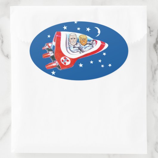 Trump Space Force Ovaler Aufkleber (Tasche)