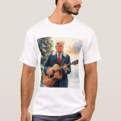 Trump spielt akustische Gitarre von Weihnachtsbaum T-Shirt (Vorderseite)