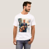 Trump spielt akustische Gitarre von Weihnachtsbaum T-Shirt (Vorne ganz)