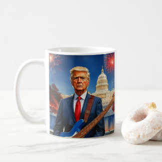 Trump spielt Electric Bass US Hauptstadt Fireworks Kaffeetasse