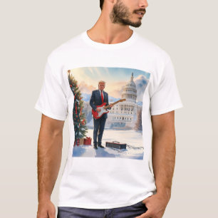 Trump spielt Electric Guitar Christmas US-Hauptsta T-Shirt