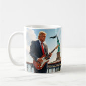 Trump spielt Electric Guitar Statue Liberty Flag Kaffeetasse (Links)