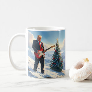 Trump spielt Electric Guitar von Weihnachtsbaum Kaffeetasse