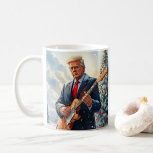Trump spielt Electric Guitar von Weihnachtsbaum Kaffeetasse