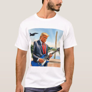 Trump spielt Electric Guitar Washington Monument T-Shirt