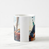 Trump spielt elektrische Gitarre in der Freiheitss Kaffeetasse (Mittel)