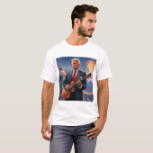 Trump spielt elektrische Gitarre Mount Rushmore MA T-Shirt (Vorne ganz)