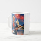 Trump spielt Elektrische Gitarre US-Hauptstadt Feu Kaffeetasse (Vorderseite Links)