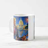 Trump spielt Elektrische Gitarre US-Hauptstadt Feu Kaffeetasse (Vorderseite Links)