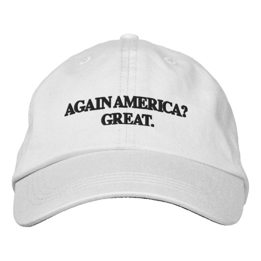 Trump Spoof Hat — WIEDER AMERIKA? SUPER. Bestickte Baseballkappe (Vorderseite)