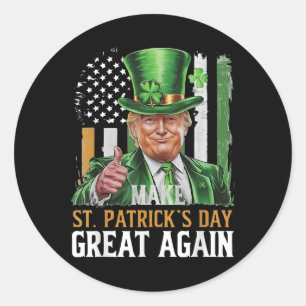 Trump St.patricks Day, Funny Political Parody Runder Aufkleber